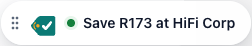 The collapsed Prysly pill reading: Save R173 at HiFi Corp